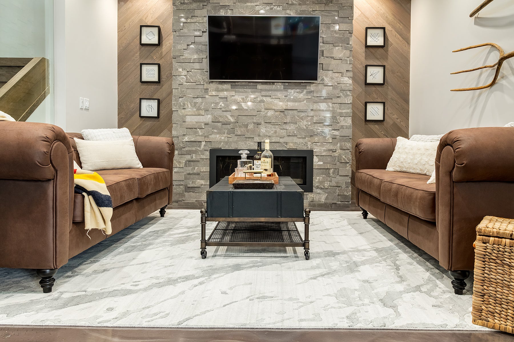 Marble in this beautiful walkout basement