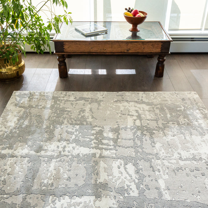 Marble Greys + White in 6x9 feet