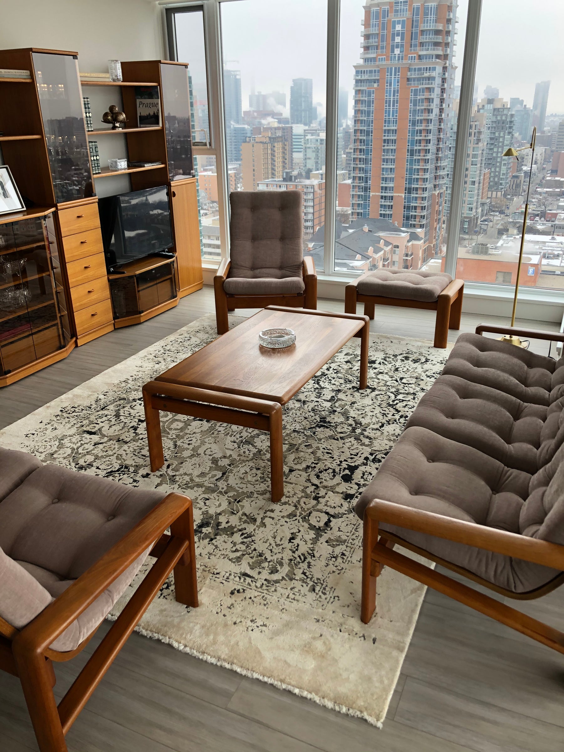 Contemporary Silk Erased Persian Motif.