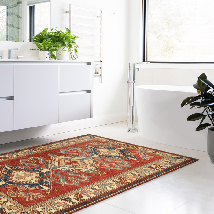 Super Kazak 5x7 Red Ivory