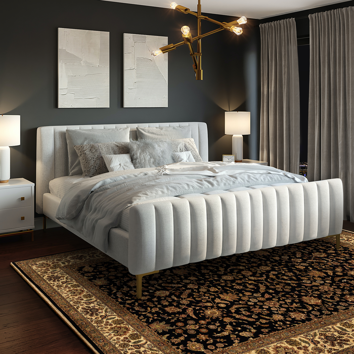 9x12 Indo Persian Black and Bone Cream Wool