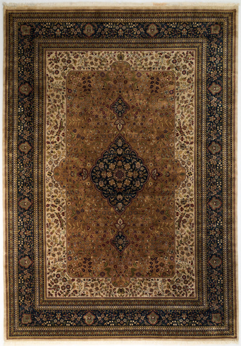 Shah Kashan 10x14 Beige/Blue Wool