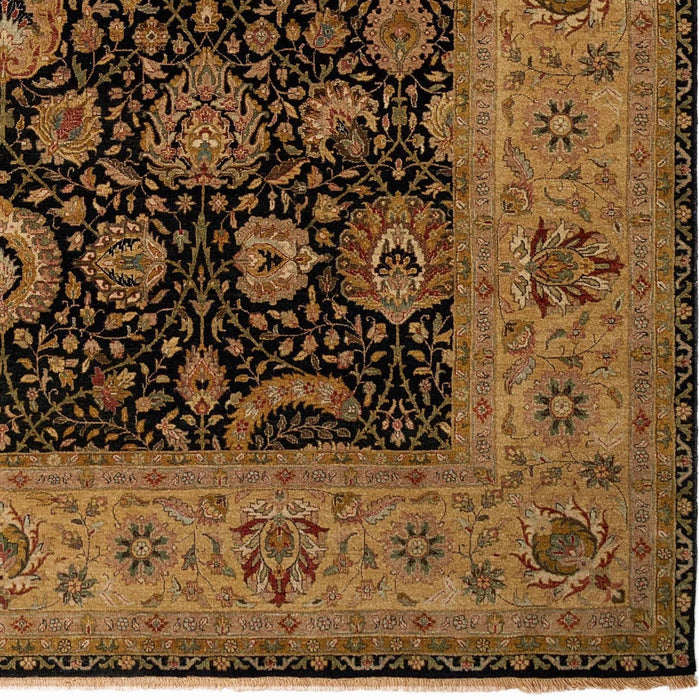 Indo Persian 10x14 Elegance Black/Gold Wool