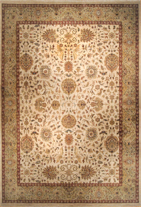 Elegance 10x14 Beige/Lt. Green Wool