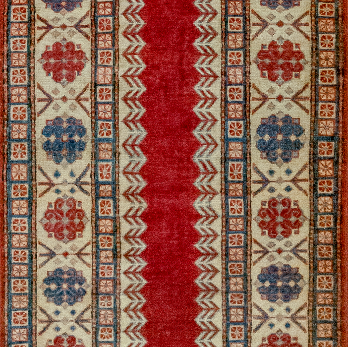 Kazak 2.05x10 Feet Red/Blue Wool Runner