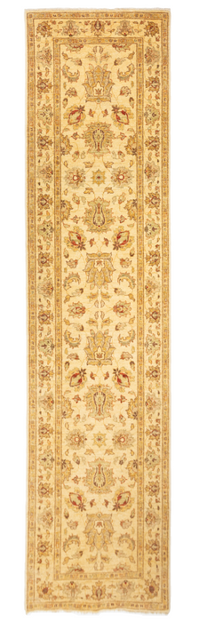 Chobi 2.75x9.82 Ivory Ghazni Wool