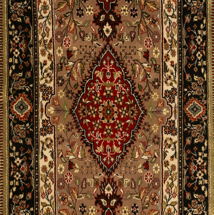 Shah Kashan 2.05x10 Runner Beige/Black Wool