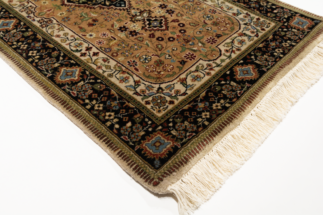 Shah Kashan 2.05x10 Runner Beige/Black Wool (B)