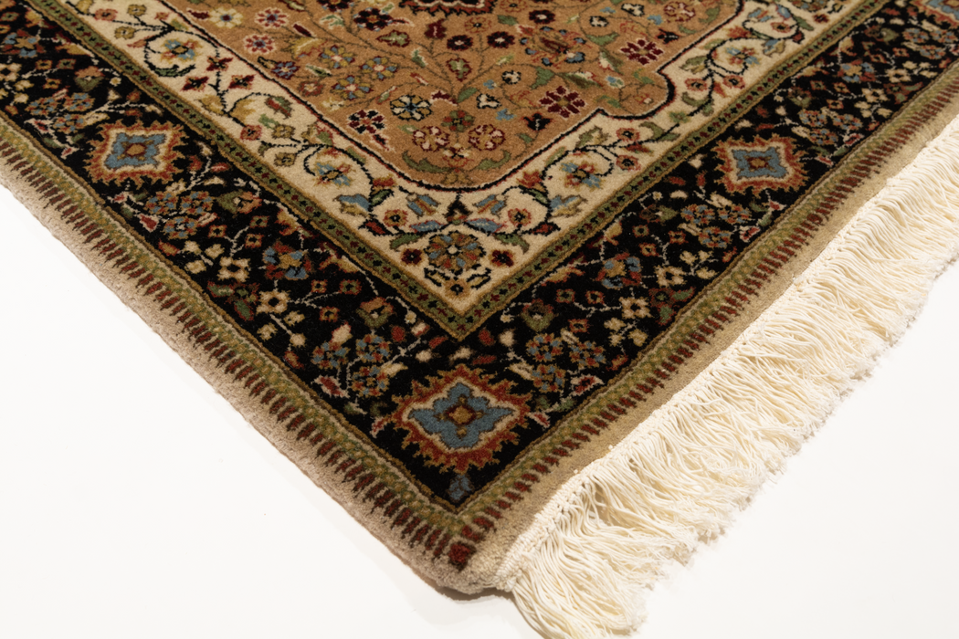 Shah Kashan 2.05x10 Runner Beige/Black Wool (A)