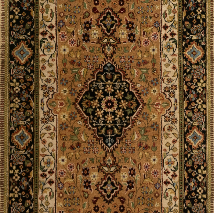 Shah Kashan 2.05x10 Runner Beige/Black Wool (A)