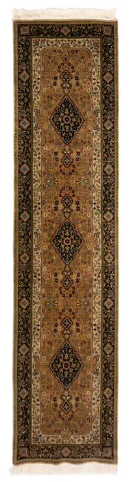 Shah Kashan 2.05x10 Runner Beige/Black Wool (A)