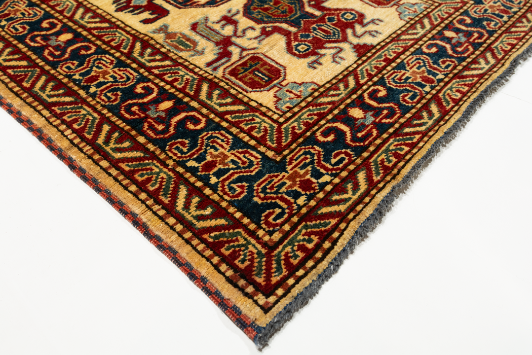 Super Kazak 2.5x12 Ivory/Red Wool