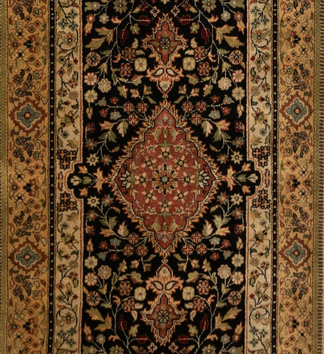 Shah Kashan 2.05x12 Beige/Black Wool B