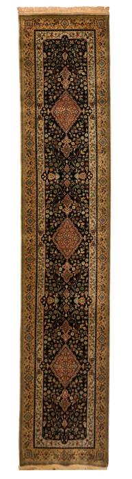 Shah Kashan 2.05x12 Beige/Black Wool B