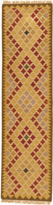 Dhurrie Runner 2.06x10 Beige and Red
