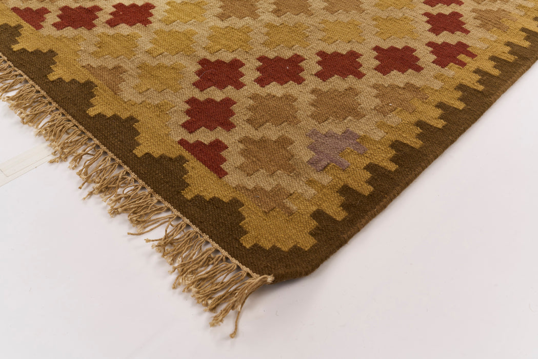 Dhurrie Runner 2.06x10 Beige and Red