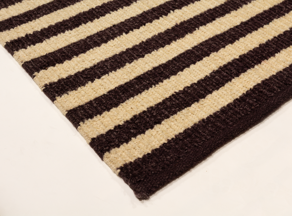 Dhurrie 2x3 Charcoal/ Beige Wool B