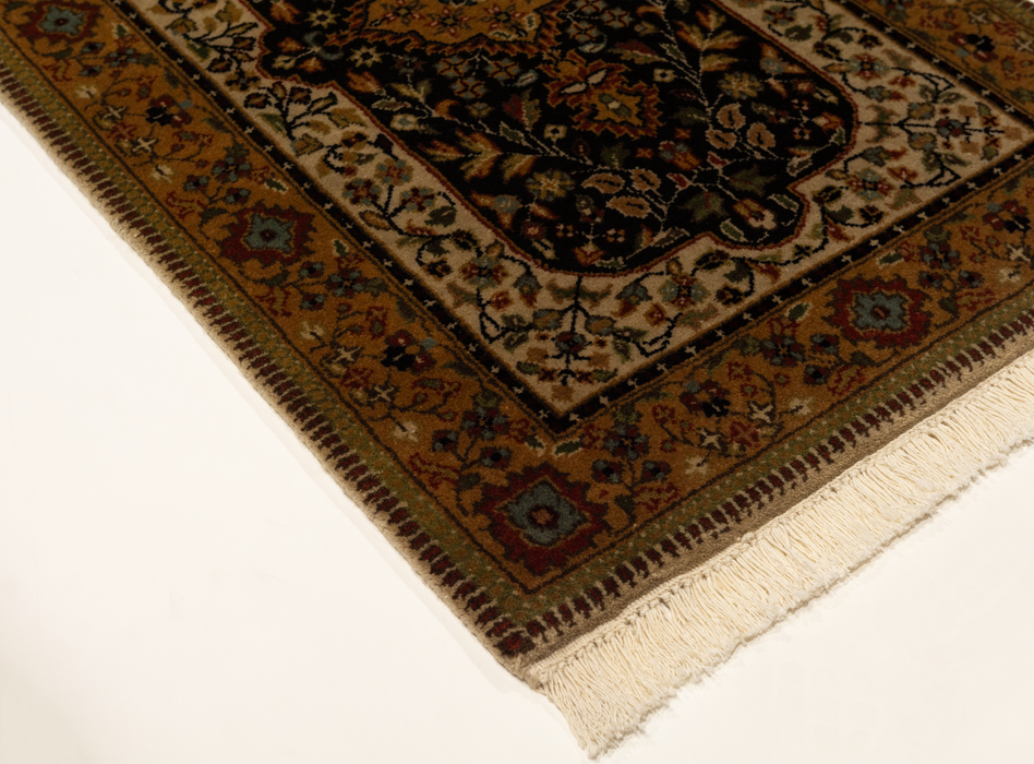 Shah Kashan 2x3 Beige/Black Wool