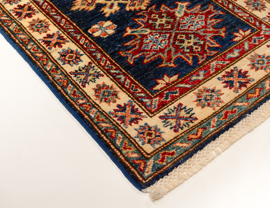 Super Kazak 2x3 Blue/Ivory Ghazni Wool B