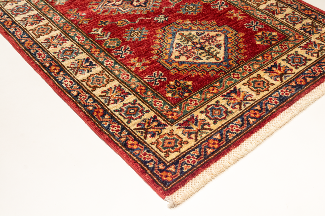 Super Kazak 3x5 Red/Ivory Ghazni Wool