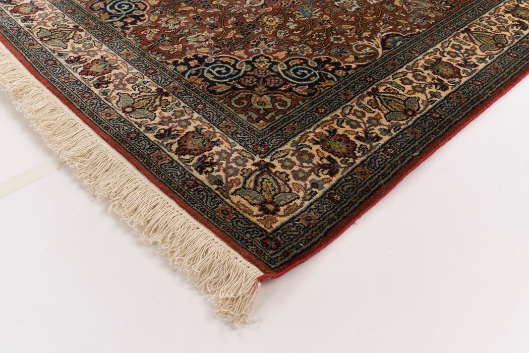 Kashan 3x5 Rust/Navy Silk