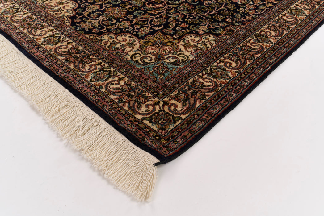 Kashan 3x5 Beige/Navy Silk
