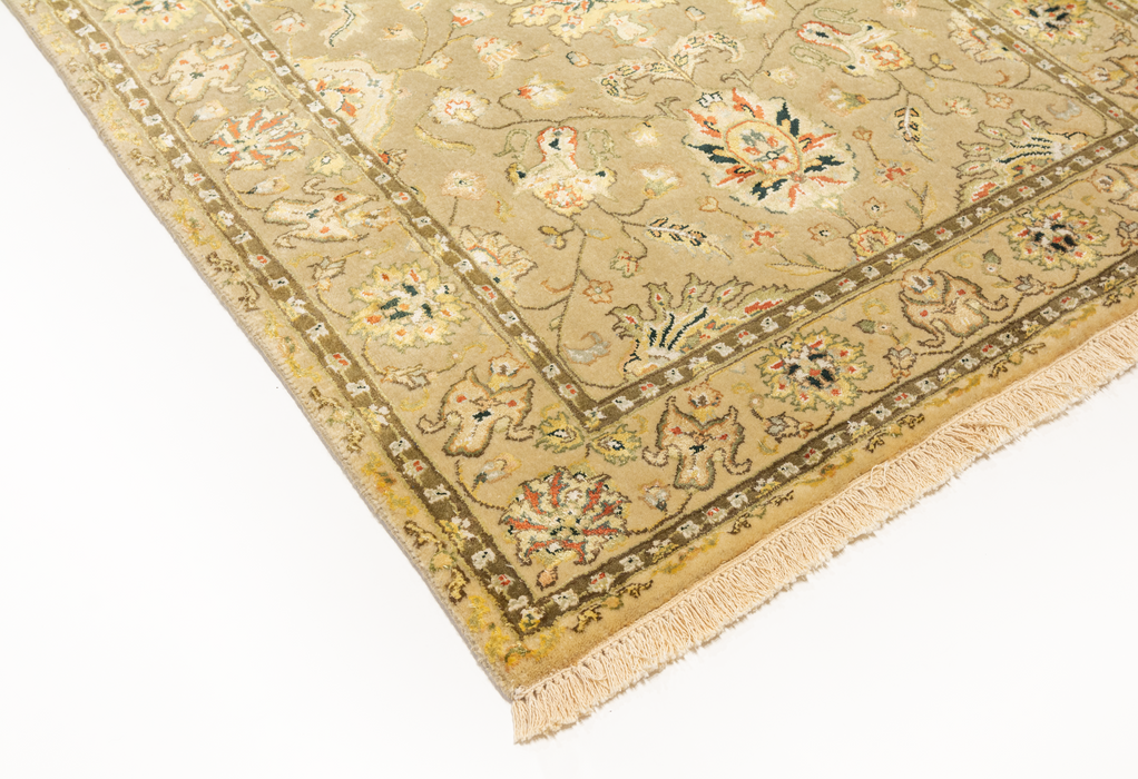 Kashan 3x5 Ivory Wool and Silk