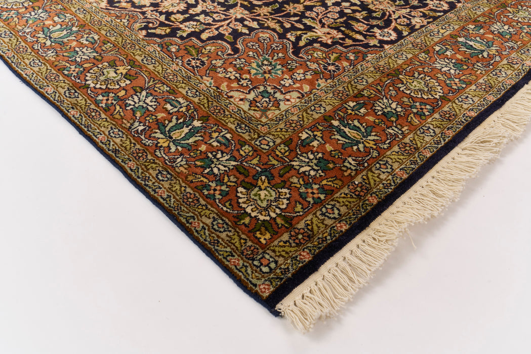 Kashan 4x6 Gold/Rust Silk on Silk.