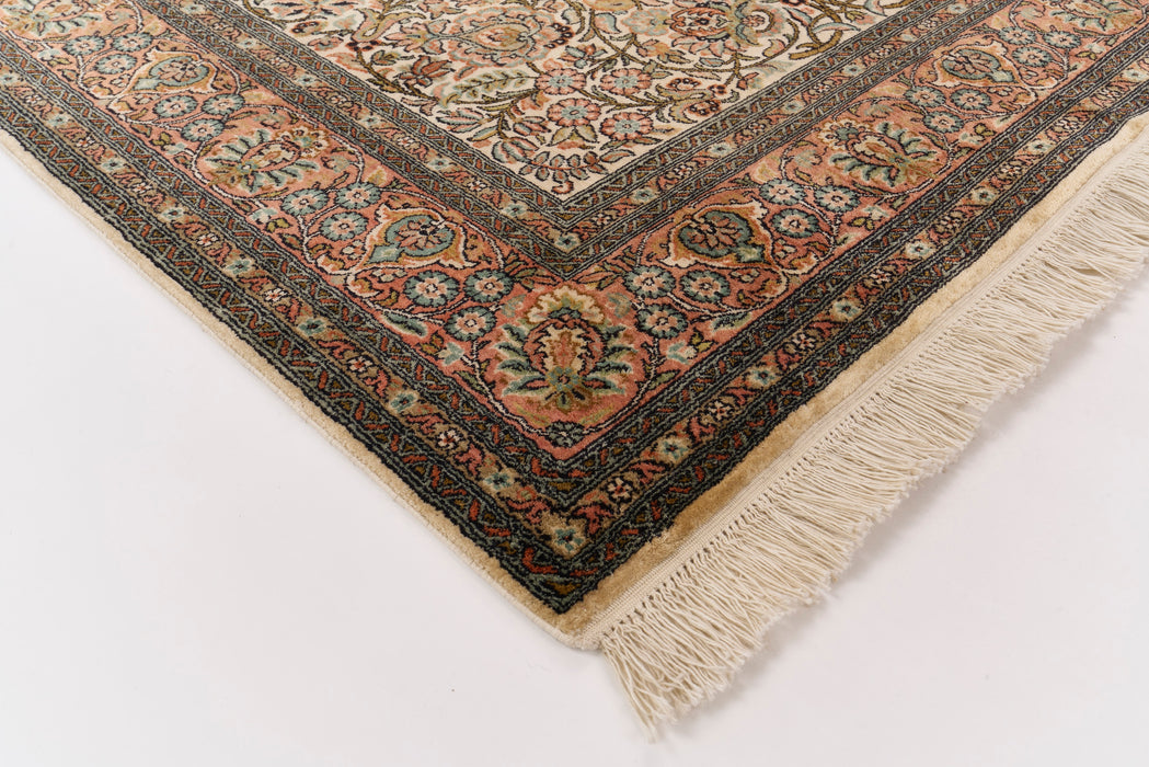 Kashmir 4x6 Navy/Green Silk