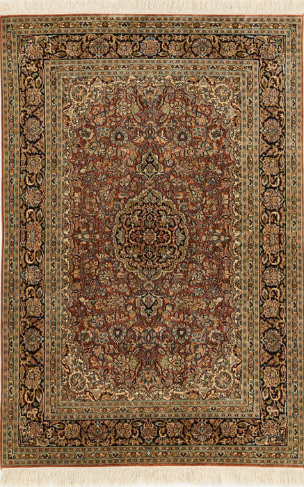 Kashmir 4x6 Rust/Green Silk