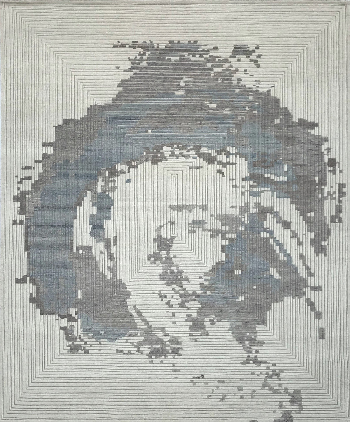 Enso 3x5 Blue/Beige Wool — Indo Designer Rugs