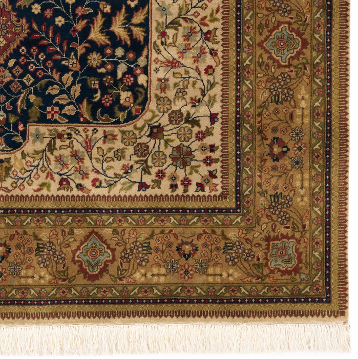 Shah Kashan 5x7 Blue/Beige Wool