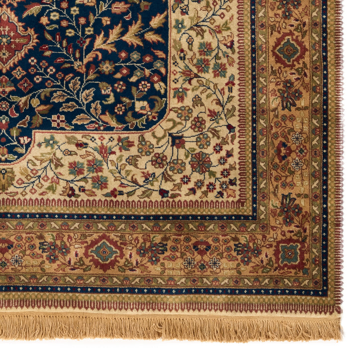 Shah Kashan 5x7 Blue/Beige Wool