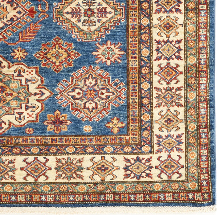 Super Kazak 5x7 Blue Ivory