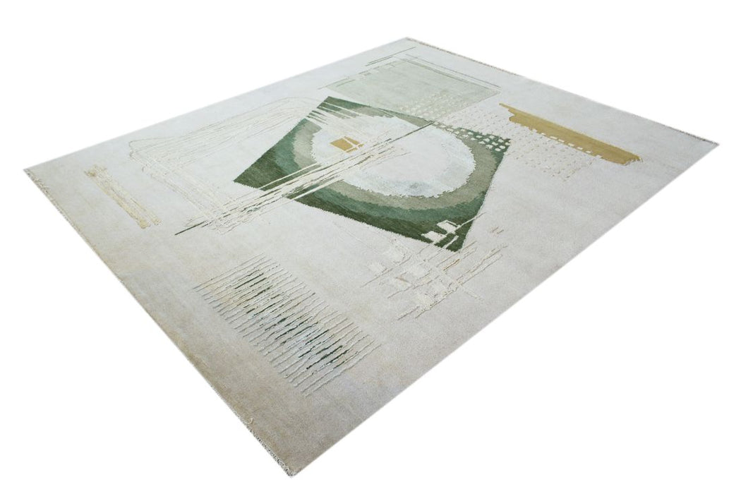 Studio Six Ivory-Green Wool and Silk