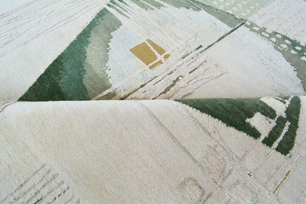 Studio Six Ivory-Green Wool and Silk