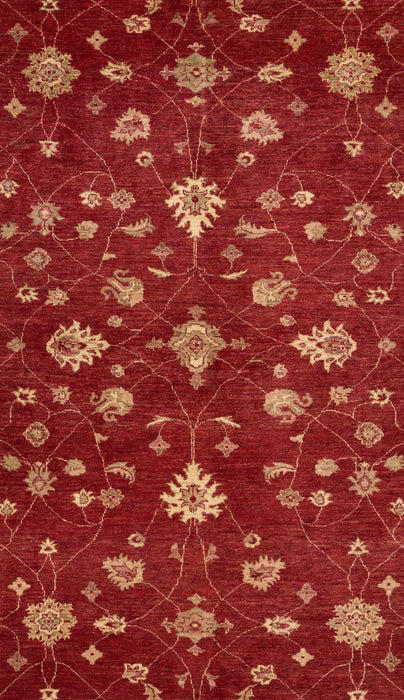 Chobi 6x9 Garnet Red/Ivory Wool