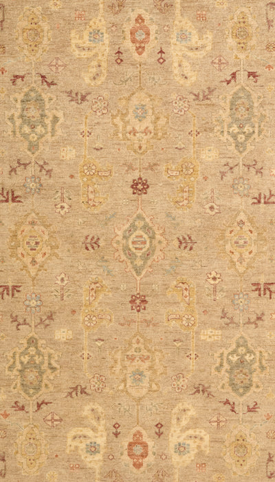 Chobi 6x9 Dark Beige/Ivory/Blue Wool