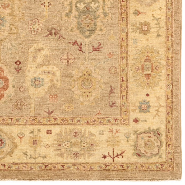 Chobi 6x9 Dark Beige/Ivory/Blue Wool