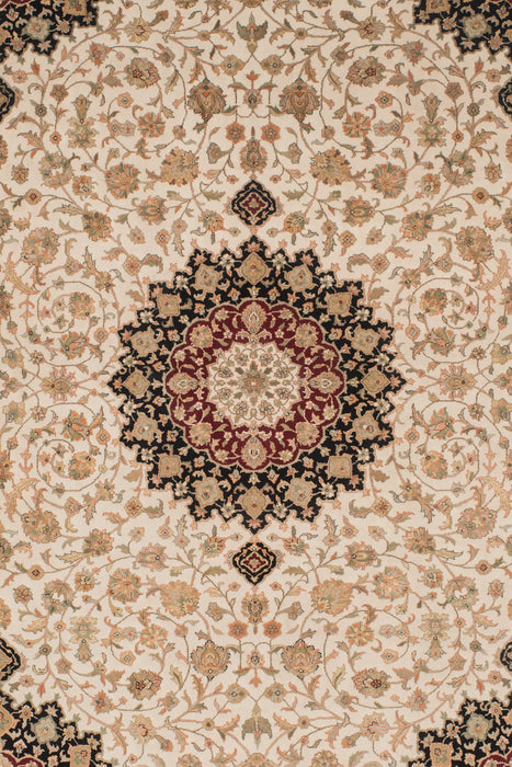 *New* Tabriz 4x6 Ivory Wool & Silk