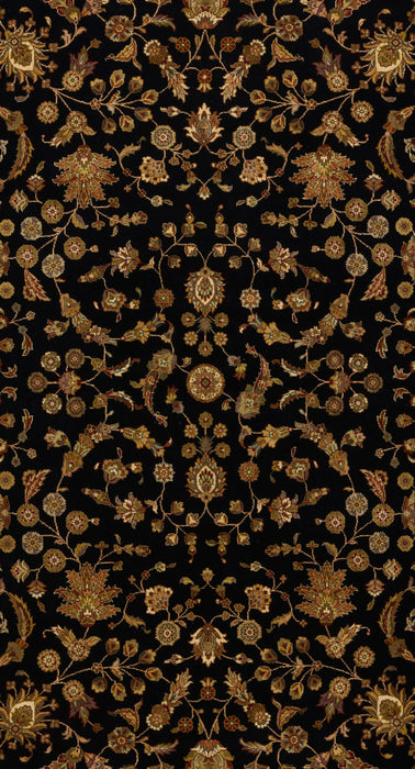 Indo Persian 4x6 Black/Cream Wool