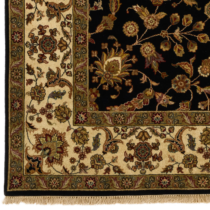 Indo Persian 4x6 Black/Cream Wool