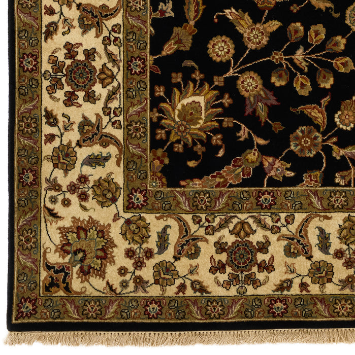 Indo Persian 6x9 Black/Cream Wool