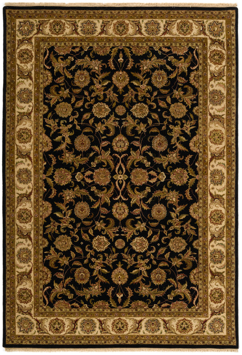 Indo Persian 6x9 Black/Beige Wool