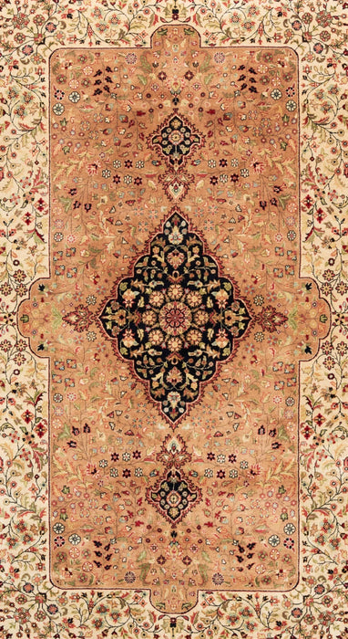 Shah Kashan 6x9 Black/Beige Wool