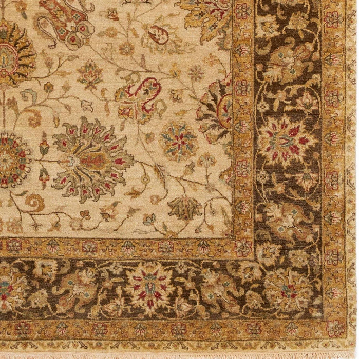 Indo Persian 6x9 Ivory/Brown Wool