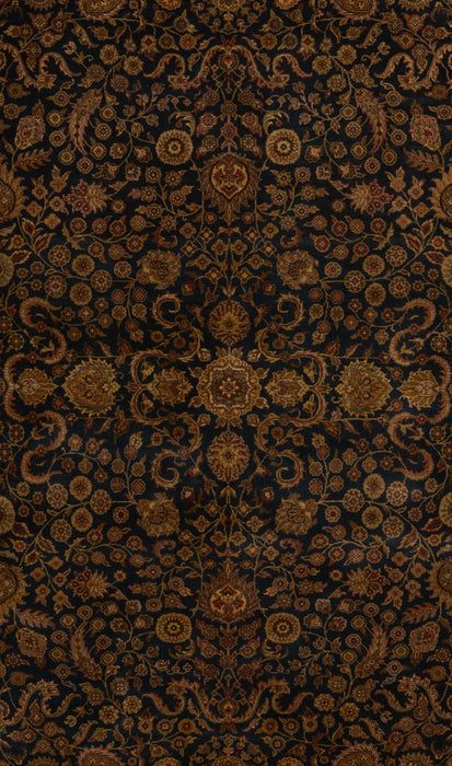 Tranquil Kashan 6x9 Black/Gold Wool