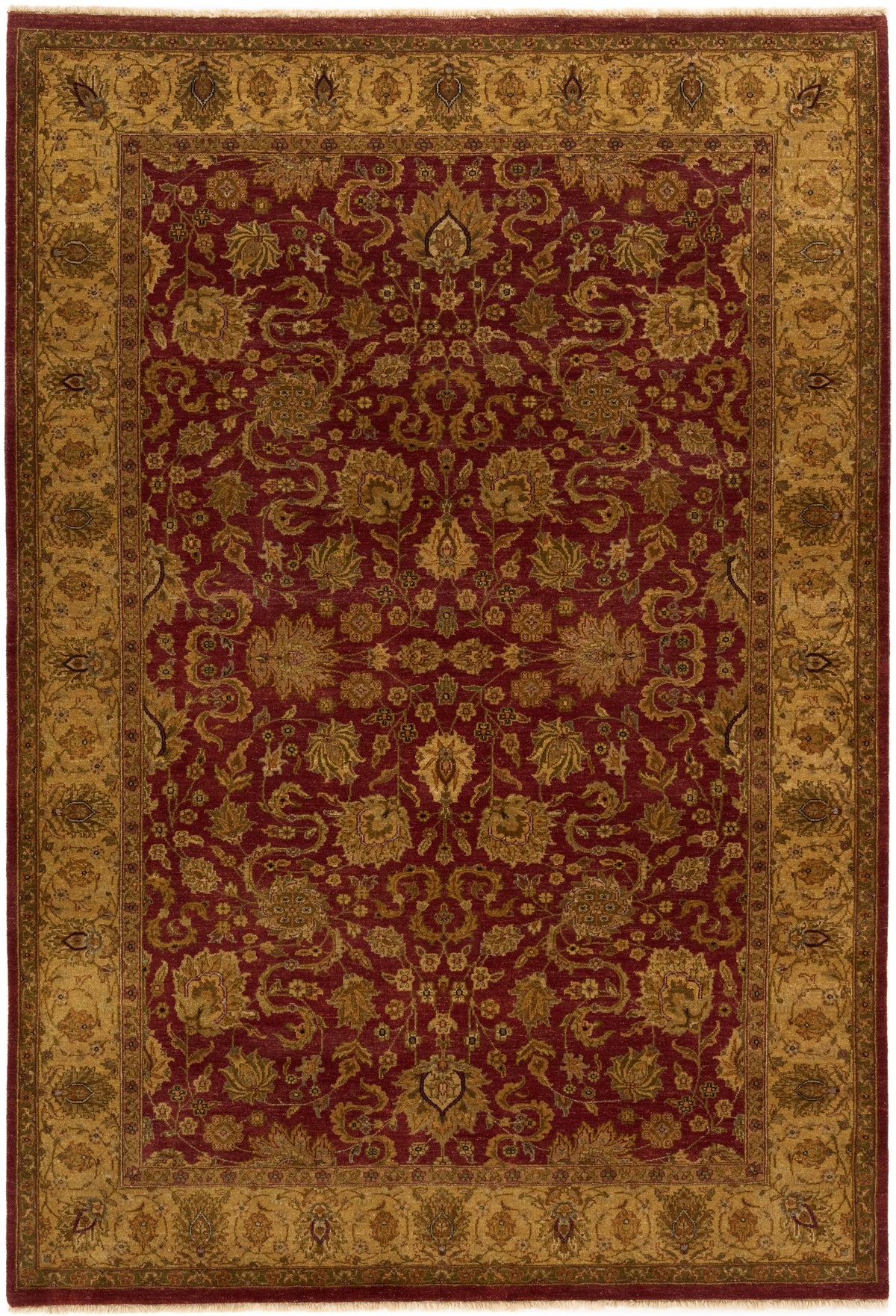 Elegance 6x9 Red/Gold Wool — Indo Designer Rugs