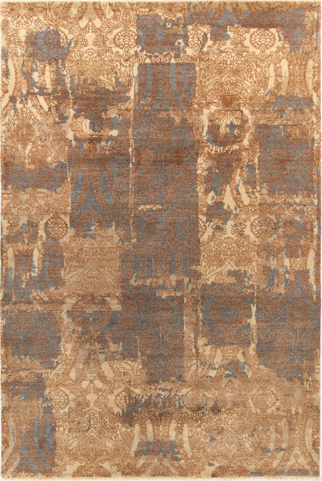 Urbane 6x9 Blue/Gold Wool and Silk