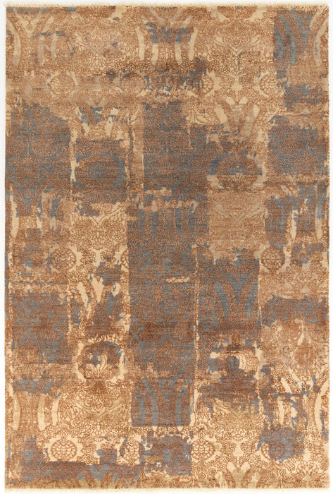 Urbane 6x9 Blue/Gold Wool and Silk